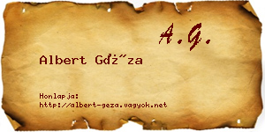 Albert Géza névjegykártya