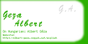 geza albert business card