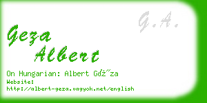 geza albert business card